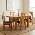 Somer Extending Dining Set - 4-6 Seater - 120cm-153cm - Oak - 4 Arizona Slatted Back Dining Chair
