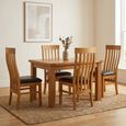 Somer Extending Dining Set - 4-6 Seater - 120cm-153cm - Oak - 4 Toulouse Slatted Back Dining Chair