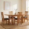 Somer Extending Dining Set - 4-8 Seater - 132cm-198cm - Oak - 4 Arizona Slatted Back Dining Chair