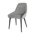 Newton Dining Set - 6 Seater - 180cm - Clear Glass and Natural - 6 Claflin Grey Fabric Chair