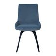 Newton Dining Set - 6 Seater - 180cm - Smoked Glass and Natural - 6 Malcom Blue Fabric Swivel Chair