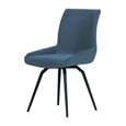 Newton Dining Set - 6 Seater - 180cm - Smoked Glass and Natural - 6 Malcom Blue Fabric Swivel Chair