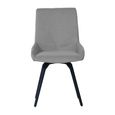 Newton Dining Set - 6 Seater - 180cm - Smoked Glass and Natural - 6 Malcom Grey Fabric Swivel Chair