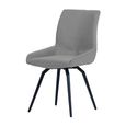 Newton Dining Set - 6 Seater - 180cm - Smoked Glass and Natural - 6 Malcom Grey Fabric Swivel Chair