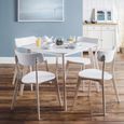 Casa Dining Set - 90cm - 4 Seater - Square - 4 Chairs - White