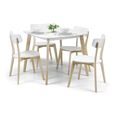 Casa Dining Set - 90cm - 4 Seater - Square - 4 Chairs - White