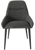 Vernal Dining Set - 4 Seater - 130cm - Grey Sintered Stone - 4 Claflin Dark Grey Fabric Chair