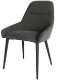 Vernal Dining Set - 4 Seater - 130cm - White Sintered Stone - 4 Claflin Dark Grey Fabric Chair