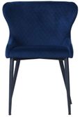 Vernal Dining Set - 4 Seater - 130cm - White Sintered Stone - 4 Langley Blue Fabric Chair