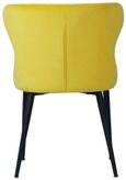 Vernal Dining Set - 4 Seater - 130cm - White Sintered Stone - 4 Langley Yellow Fabric Chair
