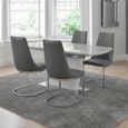 Como Extending Dining Set - 160cm-200cm - 2-4 Seater - 4 Cantilever Chairs - Grey Gloss