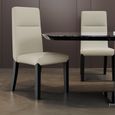 Lorea White Marble Dining Set - Venezia Cream Leather High Back Dining Chair