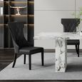 Viola White Marble Dining Set - Mimi Black Leather Large High Back Dining Chair