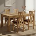 Curve Dining Set - Extending 6-8 Seater - 140cm-180cm - Oak - 4 Arizona Slatted Back Dining Chair