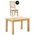 Arlington Dining Set - 4-6 Seater - 120cm-155cm - Oak - with 4 Slatted Back Dining Chairs