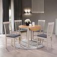 Altona Round Drop Leaf Dining Set - 2 Seater - 61cm-91cm - Oak and Grey