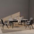 Cassino Extending Dining Set - 6-8 Seater - 160cm-200cm - Grey Glass - with 6 Chairs