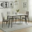 2 x Free Chairs - Breton Compact Dining Set - 4 Seater - 120cm - White Ceramic - 2x Metro Dining Chairs - Beige Leather - Black Legs