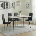 2 x Free Chairs - Breton Compact Dining Set - 4 Seater - 120cm - White Ceramic - 2x Metro Dining Chairs - Black Leather - Chrome Legs