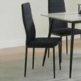 2 x Free Chairs - Breton Compact Dining Set - 4 Seater - 120cm - White Ceramic - 2x Lido Dining Chairs - Black Fabric - Black Legs