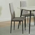 2 x Free Chairs - Breton Compact Dining Set - 4 Seater - 120cm - White Ceramic - 2x Metro Dining Chairs - Beige Leather - Black Legs