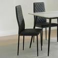 2 x Free Chairs - Breton Compact Dining Set - 4 Seater - 120cm - White Ceramic - 2x Metro Dining Chairs - Black Leather - Black Legs