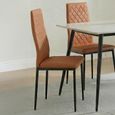 2 x Free Chairs - Breton Compact Dining Set - 4 Seater - 120cm - White Ceramic - 2x Metro Dining Chairs - Burnt Orange Leather - Black Legs