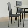 2 x Free Chairs - Breton Compact Dining Set - 4 Seater - 120cm - White Ceramic - 2x Metro Dining Chairs - Grey Leather - Black Legs