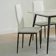 2 x Free Chairs - Breton Compact Dining Set - 4 Seater - 120cm - White Ceramic - 2x Metro Dining Chairs - White Leather - Black Legs