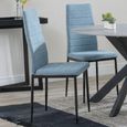 2 x Free Chairs - Novara Dining Set - 4 Seater - 130cm - Round - White Ceramic - 2x Lido Dining Chairs - Blue Fabric - Black Legs
