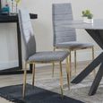 2 x Free Chairs - Novara Dining Set - 4 Seater - 130cm - Round - White Ceramic - 2x Lido Dining Chairs - Dark Grey Fabric - Gold Legs