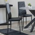2 x Free Chairs - Novara Dining Set - 4 Seater - 130cm - Round - White Ceramic - 2x Metro Dining Chairs - Black Leather - Black Legs