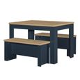 Clearance - Highgate Dining Set - with 2 Bench - Navy Blue Painted - FSS16500