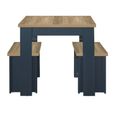 Clearance - Highgate Dining Set - with 2 Bench - Navy Blue Painted - FSS16500