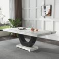 Madrid Dining Set - 6-8 Seater - 160cm-180cm - White Marble - Cadiz Dining Chairs - Grey Leather