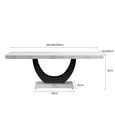 Madrid Dining Set - 6-8 Seater - 160cm-180cm - White Marble - Cadiz Dining Chairs - Grey Leather