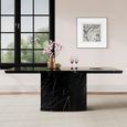 Naples Dining Set - 6 Seater - 160cm - Black Marble - Cadiz Dining Chairs - Grey Leather