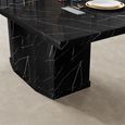 Naples Dining Set - 6 Seater - 160cm - Black Marble - Cadiz Dining Chairs - Grey Leather