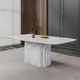 Antonio Dining Table - 8 Seater - 180cm - White Marble - Elite Dining Chair - Black Leather
