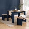 Highgate Dining Set - 2 Seater - 118cm - with 2 Benches - Navy Blue Painted