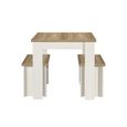 Highgate Dining Set - 2 Seater - 118cm - with 2 Benches - Cream Painted