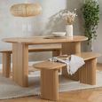 Axel Oval Dining Set - 6 Seater - 160cm - with 2 Benches - Oak Fluted