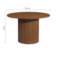 Axel Round Dining Set - 4 Seater - 120cm - with 4 Grey Chairs - Walnut Fluted