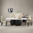 Lorea Dining Set - 6 Seater - 180cm - White Marble - Venezia Dining Chairs - Cream Leather - High Back