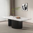 Lorea Dining Set - 6 Seater - 180cm - White Marble - Venezia Dining Chairs - Cream Leather - High Back