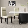 Lorea Dining Set - 6 Seater - 180cm - White Marble - Venezia Dining Chairs - Cream Leather - High Back
