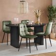 Axel Dining Set - 160cm - 6 Seater - Oval - Fluted - Black - Wood - 4 Chair