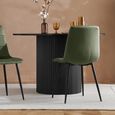 Axel Dining Set - 120cm - 4 Seater - Round - Fluted - Black - Wood - 4 Chair