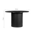 Axel Dining Set - 120cm - 4 Seater - Round - Fluted - Black - Wood - 4 Chair