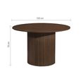 Axel Dining Set - 120cm - 4 Seater - Round - Fluted - Walnut - 4 Chair